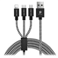 Dux Ducis K-ONE microUSB, Lightning, USB-C Cable - 2.4A, 1.2m