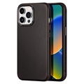 Coque iPhone 13 Revêtue de Cuir Dux Ducis Naples - Noire