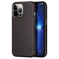 Coque iPhone 13 Pro Max Revêtue de Cuir Dux Ducis Naples - Noire