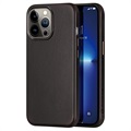 Coque iPhone 13 Pro Revêtue de Cuir Dux Ducis Naples - Noire