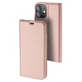 Étui à Rabat iPhone 12/12 Pro Dux Ducis Skin Pro - Rose Doré