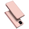 Étui à Rabat iPhone 11 avec Porte-Cartes Dux Ducis Skin Pro - Rose Doré