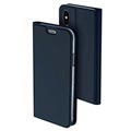 Étui à Rabat iPhone X / iPhone XS Dux Ducis Skin Pro - Bleu Foncé