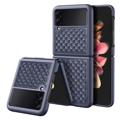 Coque Samsung Galaxy Z Flip3 5G Revêtue de Cuir Dux Ducis Venice - Bleue