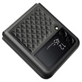 Coque Samsung Galaxy Z Flip4 5G Revêtue de Cuir Dux Ducis Venice - Noire