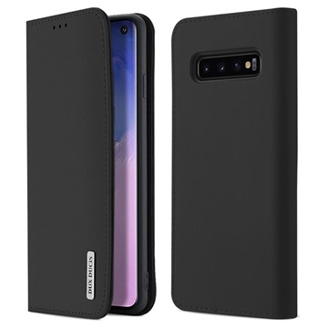 Étui Portefeuille Samsung Galaxy S10 en Cuir Dux Ducis Wish - Noir