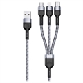 Dux Ducis K-ONE microUSB, Lightning, USB-C Cable - 2.4A, 1.2m