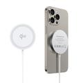 Chargeur sans fil rapide Duzzona W18 Qi2 15W - iPhone 12/13/14/15/16 - Blanc