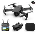 E88 Drone pliant Photos aériennes HD Quadrocopter Altitude Hold RC Aircraft with 4K Dual Cameras - Black