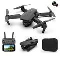 E88 Drone pliant Photos aériennes HD Quadrocopter Altitude Hold RC Aircraft with 4K Dual Cameras - Black