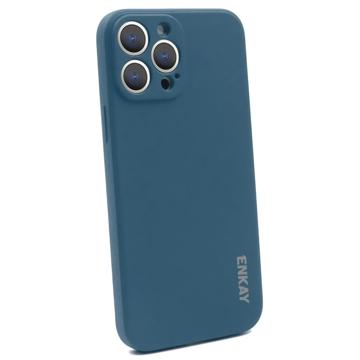 Coque en Silicone Liquide Enkay pour iPhone 14 Pro - Bleu Foncé