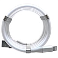 Câble de Charge Lightning Magnétique Easy Coil - 1m - Blanc