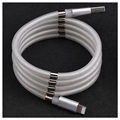 Câble de Charge Lightning Magnétique Easy Coil - 1m - Blanc