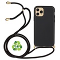 Coque iPhone 11 Pro Biodégradable avec Lanière Ligne Éco Saii - Noire