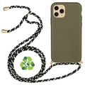 Coque iPhone 11 Pro Biodégradable avec Lanière Ligne Éco Saii - Verte