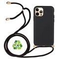 Coque iPhone 12 Pro Max avec Lanière Ligne Éco Saii - Noire