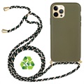 Coque iPhone 12 Pro Max avec Lanière Ligne Éco Saii - Verte