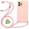 Coque iPhone 12 Pro Max avec Lanière Ligne Éco Saii - Rose