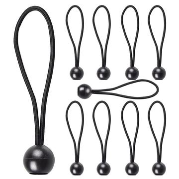 Cordes de tente élastiques avec boule en plastique - 10 pièces