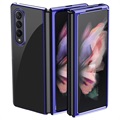 Coque Samsung Galaxy Z Fold3 5G avec Cadre Galvanisé - Bleue