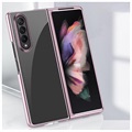 Coque Samsung Galaxy Z Fold3 5G avec Cadre Galvanisé - Rose Doré