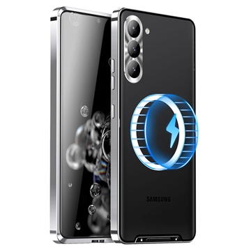 Coque Hybride Samsung Galaxy S23+ 5G Magnétique Galvanisé - Argenté