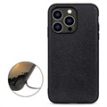 Coque iPhone 14 Pro en Cuir Elegant - Noir