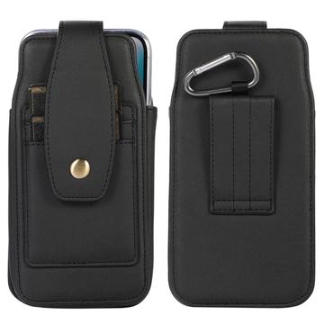 Étui élégant à clip de ceinture universel 6.7" - Fentes pour cartes, mousqueton