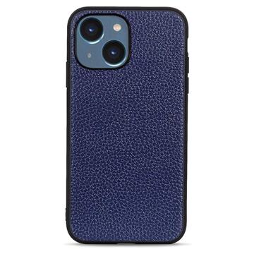 Coque iPhone 14 Max en Cuir Elegant - Bleue