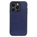 Coque iPhone 14 Pro en Cuir Elegant - Bleu