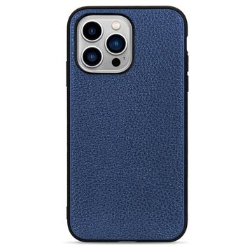 Coque iPhone 14 Pro Max en Cuir Elegant - Bleu