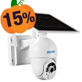 Caméra de Surveillance à Énergie Solaire Escam QF250 - 1080p, WiFi - Blanc