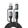 Câble de charge rapide Essager 4-en-1 100W avec affichage de la puissance - 2m - Noir