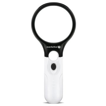 EverActive MG-01 Loupe 3x/45x avec rétro-éclairage LED - Blanc / Noir