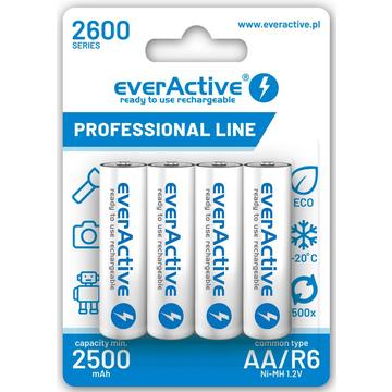 EverActive Professional Line EVHRL6-2600 Piles AA rechargeables 2600mAh - 4 Pcs.