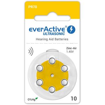 EverActive Ultrasonic 10/PR70 Piles pour aides auditives - 6 pièces