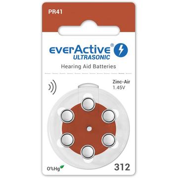 EverActive Ultrasonic 312/PR41 Piles pour appareils auditifs - 6 pièces