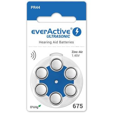 Piles EverActive Ultrasonic 675/PR44 pour appareils auditifs - 6 pièces