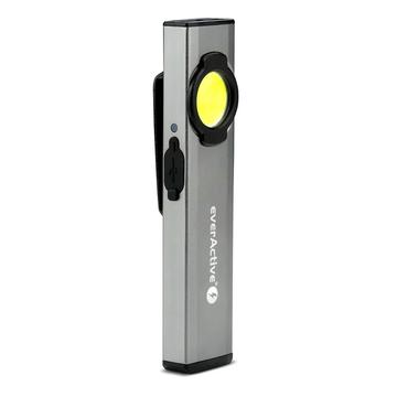 EverActive WL-250R Lampe de poche LED d\'atelier magnétique - 300 lumens - Gris