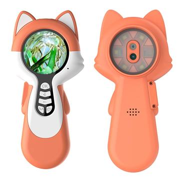Mini microscope numérique portatif F10 pour enfants - Orange