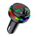 Transmetteur FM Bluetooth 5.0 / Chargeur de voiture avec RGB F17 - Noir