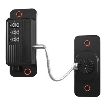 FQ10 Serrure de sécurité pour enfants sans perçage avec mot de passe et clé - Noir