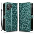 Housse pour Fairphone 5 avec portefeuille et dragonne - Motif hexagonal - Vert