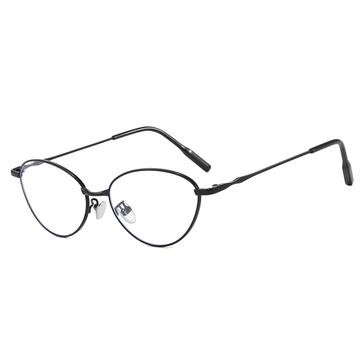 Lunettes ovales anti-lumière bleue à la mode - Noir