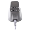 Chargeur de Bureau USB 8 ports Charge Rapide avec Moniteur LED - Blanc