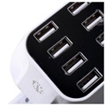 Chargeur de Bureau USB 8 ports avec Moniteur LED - Blanc