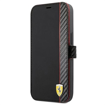 Étui Portefeuille iPhone 13 Mini Ferrari On Track Carbon Stripe