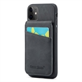 Coque Hybride iPhone 11 avec Revêtement Fierre Shann avec Porte-Cartes et Support - Noire