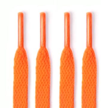 Lacets plats en polyester - 120cm - Orange fluo