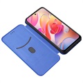 Étui à Rabat Xiaomi Redmi Note 10 5G - Fibre de Carbone - Bleu